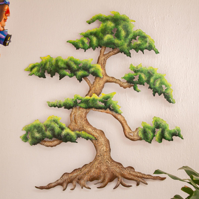 Wandkunst aus Stahl - Kunsthandwerklich gefertigte Stahlwandskulptur eines Baumes