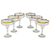 Blown glass margarita glasses, 'Confetti Path' (set of 6) - Set of 6 Artisan Crafted Blown Glass Margarita Glasses (image 2f) thumbail