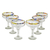 Blown glass margarita glasses, 'Confetti Path' (set of 6) - Set of 6 Artisan Crafted Blown Glass Margarita Glasses (image 2h) thumbail