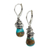 Amazonite dangle earrings, 'Golden Sea Currents' - Sterling Silver and Composite Amazonite Earrings from Mexico (image 2c) thumbail