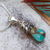Amazonite pendant necklace, 'Golden Sea Currents' - Artisanal Taxco Silver Necklace with Amazonite