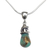 Amazonite pendant necklace, 'Golden Sea Currents' - Artisanal Taxco Silver Necklace with Amazonite (image 2a) thumbail