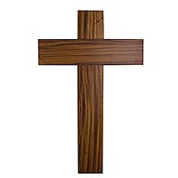 Cruz de madera de Parota, 'Temperance' - Cruz minimalista de madera tallada a mano para la pared