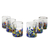 Blown glass juice glasses, 'Confetti Festival' (set of 6) - Hand Blown Glass Colorful Juice Glasses (Set of 6) (image 2c) thumbail