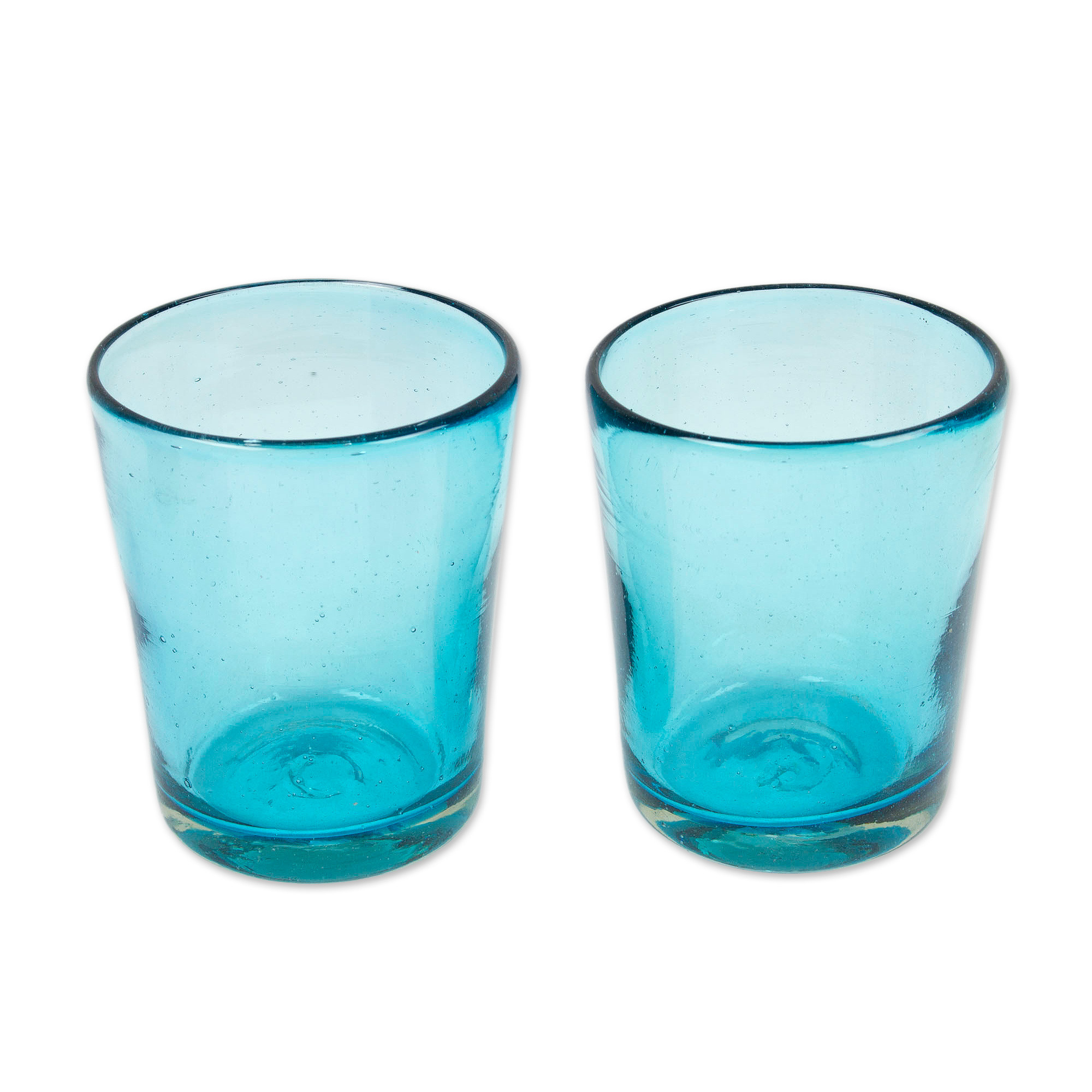 Hand Blown Glass Juice Glasses in 3 Colors (Set of 6) Two by Two NOVICA