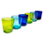 Handblown juice glasses, 'Beach Vibes' (set of 6) - Hand Blown Glass Juice Glasses in 3 Colors (Set of 6) (image 2e) thumbail