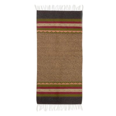 Zapotec wool rug, 'Tlacolula Earth' (2.5x5) - Earth Tone Handwoven 2.5 x 5 Authentic Zapotec Rug