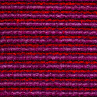 Teppich aus zapotekischer Wolle, 'Oaxaca Guelaguetza'. - Rosa und lila handgewebter 2. authentischer zapotekischer Teppich