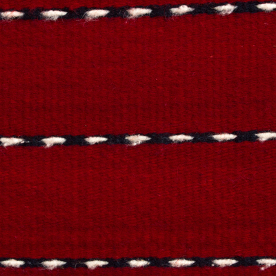 Zapotec wool rug, 'Zimatlan Paths' (2.5x5) - Handwoven Authentic Zapotec Rug in Red (2.5 x 5)