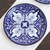 Ceramic dinner plates, 'Puebla Kaleidoscope' (pair) - Artisan Crafted Blue Floral Ceramic Plates (Pair)