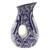 Ceramic pitcher, 'Puebla Kaleidoscope' - Artisan Crafted Ceramic Blue Floral Pitcher