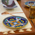 Ceramic dinner plates, 'Zacatlan Flowers' (pair) - Artisan Crafted Ceramic 12-inch Dinner Plates (Pair) (image 2b) thumbail