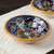 Tazones de sopa de cerámica, 'Flores de Zacatlán' (par) - Tazones de sopa de cerámica de 7 pulgadas de México (par)
