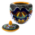Ceramic creamer and sugar bowl set, 'Zacatlan Flowers' - Artisan Crafted Talavera Style Creamer and Sugar Bowl Set