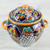 Ceramic tureen, 'Zacatlan Flowers' - Talavera Style Ceramic Handcrafted Soup Tureen