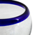 Blown glass goblets, 'Cobalt Kiss' (set of 4) - Cobalt Blue Rim Hand Blown 18 oz Wine Glasses (Set of 4) (image 2f) thumbail