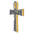 Glass mosaic ankh, 'Key to Eternity' - Blue Glass Mosaic Ankh Cross Hand Crafted in Mexico