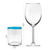 Blown glass juice glasses, 'Aquamarine Kiss' (set of 6) - Set of 6 Clear with Aqua Rim Hand Blown 8 oz Juice Glasses
