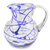 Blown glass pitcher, 'Sapphire Swirl' - Blown Glass Blue Pitcher 84 oz Hand Blown in Mexico (image 2a) thumbail