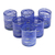 Blown glass rock glasses, 'Sapphire Swirl' (set of 6) - Six Sapphire Blue Swirl Blown Glass 10 oz Rock Glasses Set (image 2a) thumbail