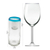 Blown glass high ball glasses, 'Aquamarine Kiss' (set of 6) - Set of 6 Aqua Rim Hand Blown Clear 11 oz High Ball Glasses