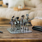 Auto part sculpture, 'Rock and Roll Band' - Rustic Recycled Metal Rock Musicians Sculpture from Mexico
