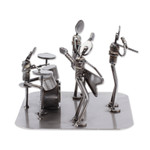 Auto part sculpture, 'Rock and Roll Band' - Rustic Recycled Metal Rock Musicians Sculpture from Mexico