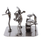 Auto part sculpture, 'Rock and Roll Band' - Rustic Recycled Metal Rock Musicians Sculpture from Mexico