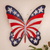 Steel wall art, 'Freedom is Fragile' - Star Spangled Steel Butterfly Wall Art from Mexico (image 2) thumbail