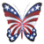 Steel wall art, 'Freedom is Fragile' - Star Spangled Steel Butterfly Wall Art from Mexico thumbail