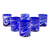 Blown glass rock glasses, 'Whirling Cobalt' (set of 6) - 6 Hand Blown Blue-White 11 oz Rock Glasses from Mexico (image 2a) thumbail