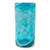 Hand blown highball glasses, 'Whirling Aquamarine' (set of 6) - 6 Hand Blown 13 oz Aqua-White Highball Glasses from Mexico (image 2d) thumbail