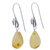 Amber dangle earrings, 'Golden Swan Pond' - Sterling Silver Swan Earrings with Mexican Amber (image 2c) thumbail