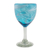 Geblasene Glasweingläser, 'Whirling Aquamarine' (Satz mit 6 Gläsern) - 6 mundgeblasene Weingläser in Aqua und Weiss aus Mexiko