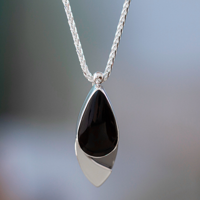 Obsidian pendant necklace, Nights Edge