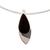 Obsidian pendant necklace, 'Night's Edge' - Obsidian Pendant Necklace in Taxco Silver from Mexico (image 2a) thumbail