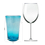 Vasos de vidrio soplado a mano (juego de 6) - Juego de 6 vasos de aguamarina soplados a mano de 15 oz