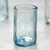 Vasos de chupito de vidrio soplado, (juego de 4) - Juego de 4 vasos de chupito mexicanos de vidrio soplado azul claro