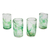 Vasos de chupito de vidrio soplado, (juego de 4) - Juego de 4 vasos de chupito de vidrio soplado verde claro
