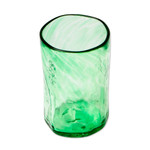 Blown glass shot glasses, 'Jade Mist' (set of 4) - Set of 4 Clear Green Blown Glass Shot Glasses