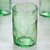 Vasos de vidrio soplado, (juego de 4) - Set de 4 Vasos Artesanales de Vidrio Soplado Verde