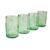 Blown glass tumblers, 'Green Mist' (set of 4) - Set of 4 Artisan Crafted Blown Glass Green Tumblers
