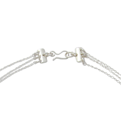 Sterling silver strand necklace, 'Taxco Constellation' - Taxco Artisan Crafted 3-strand Sterling Silver Necklace