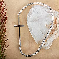 Featured review for Sterling silver beaded bracelet, My Faith