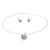 Cultured pearl jewelry set, 'Calla Lily' - Sterling Silver Floral Jewelry Set with Cultured Pearl (image 2b) thumbail