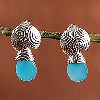 Chalcedony dangle earrings,