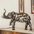 Upcycled metal sculpture, 'Rustic Male Elephant' - Eco-Friendly Recycled Metal 20-Inch Elephant Sculpture (image 2) thumbail