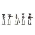 Auto part sculptures, 'Rustic Mariachis' (set of 5) - Set of 5 Upcycled Auto Part Mariachi Sculptures