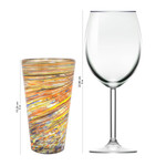 Handblown highball glasses, 'Rainbow Centrifuge' (set of 6) - Hand Blown Mexican Multicolor 13 oz Highball Glasses (6)