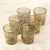 Blown glass rocks glasses, 'Rainbow Centrifuge' (set of 6) - Mexican Multicolor 11 oz Rocks Glasses Hand Blown Set of 6 (image 2b) thumbail